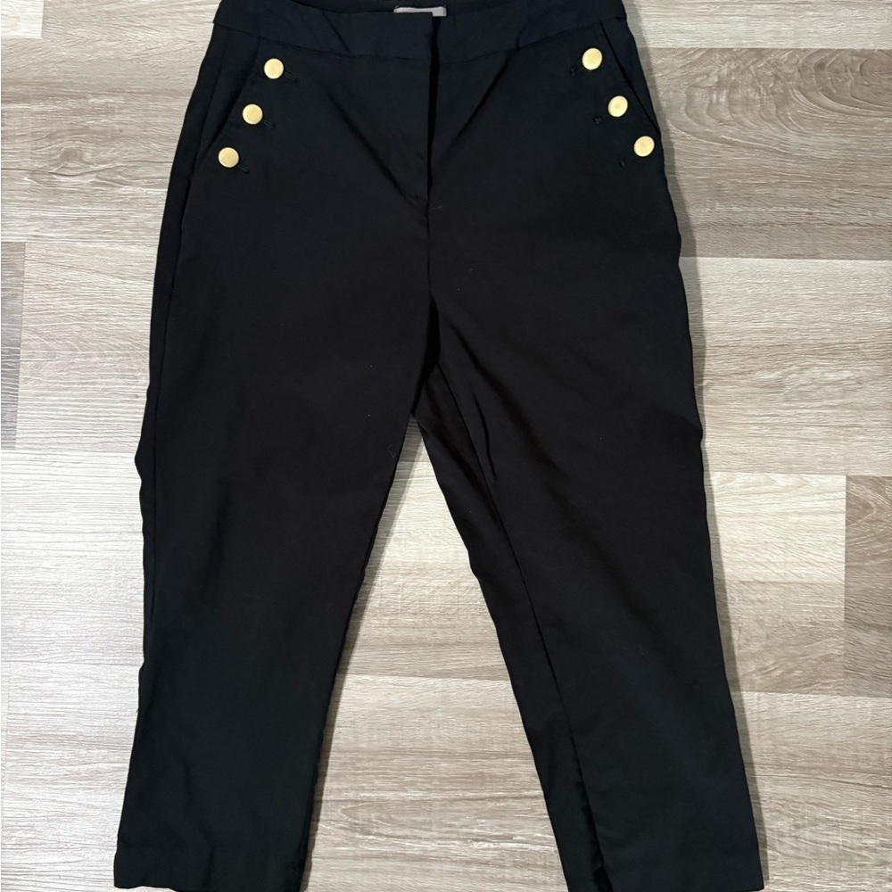 Maurice’s Black High-Waist Pants with Gold Button Detail